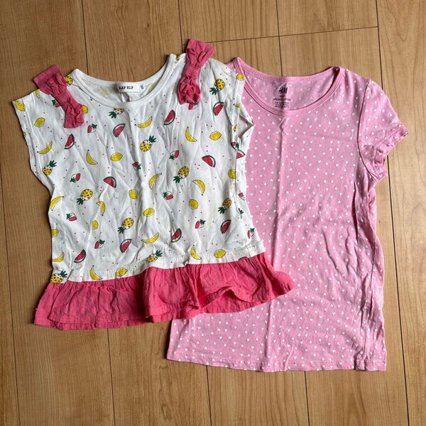 女の子 半袖 トップス tシャツ 2枚セット slapslip H&M