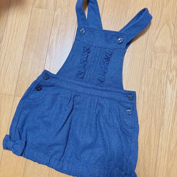 110 エミリーテンプル サロペット スカート デニム キッズ 子供服 オーバーオール
