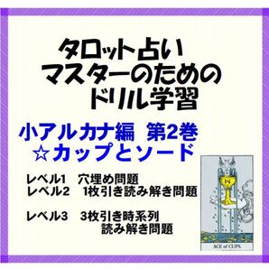 最新作⑩タロットカード学習ドリル第二巻カップとソード編レベル別-タロット占い教材鑑定706fredsaq