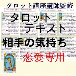 ①相手の気持ちが分かる恋愛タイプ別カード78枚すべて解説★タロットカードオリジナルテキスト解説書占いタロット講座教科書教材706f