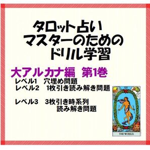 最新作⑨タロットカード学習ドリル第一巻大アルカナ編、レベル1から3-タロット占い教材 607cfrew