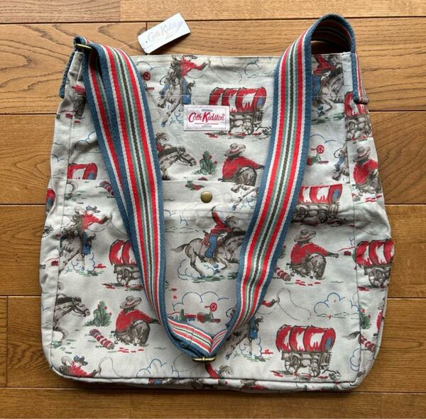 レア 新品タグ付き キャスキッドソン ショルダーバッグ カウボーイ柄 Cath Kidston トートバッグ コットン