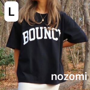 Lサイズ nozomi コラボ アーチ カーブ ロゴ Tシャツ プルオーバー ブラック 黒