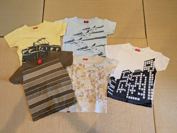 キッズ Tシャツ オジコ 6A 電車 恐竜 飛行機 ブルーインパルス 傷あり 日本製 ojoco 半袖Tシャツ トップス