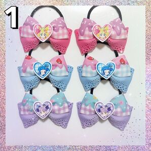 キミとアイドルプリキュア キュアアイドル キュアウインク キュアキュンキュン ハンドメイド キッズ ヘアゴム 6個セット