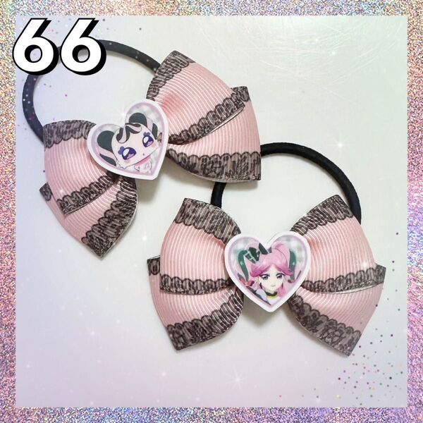 キミとアイドルプリキュア キュアキッス&メロロン ハンドメイド キッズ ヘアゴム 2個セット