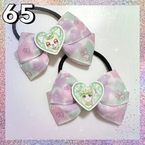 キミとアイドルプリキュア プリルン ハンドメイド キッズ ヘアゴム 2個セット