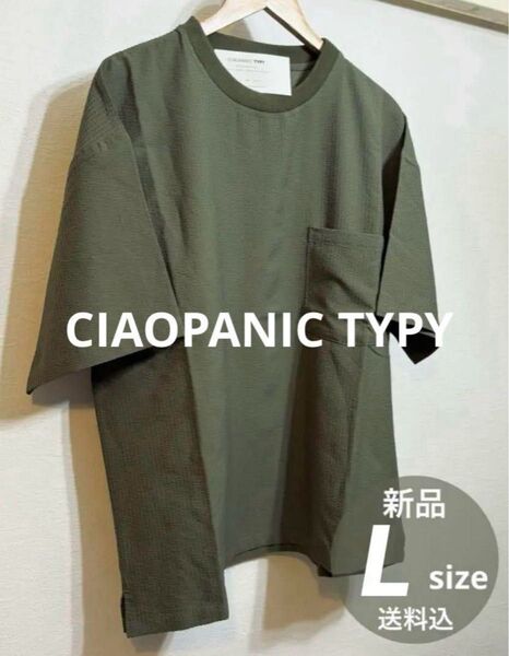 定価5,500円 ストレッチシアサッカーリンガーTee ユニセックス Lサイズ 半袖Tシャツ Tシャツ クルーネック