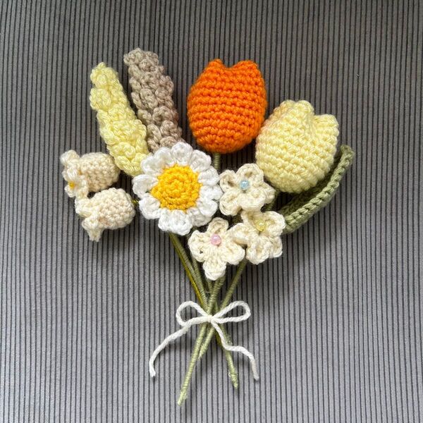 【即購入可】編み物 枯れない花束 毛糸の花束