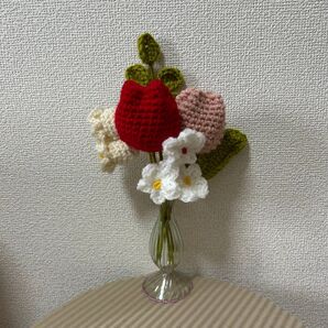 【即購入可】編み物 枯れない花束 毛糸のお花 ウールフラワー