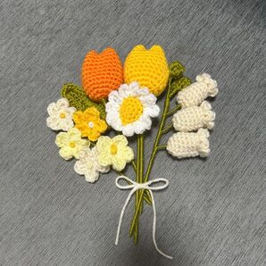 【特別価格】編み物 枯れない花束 毛糸のお花 ウールフラワー