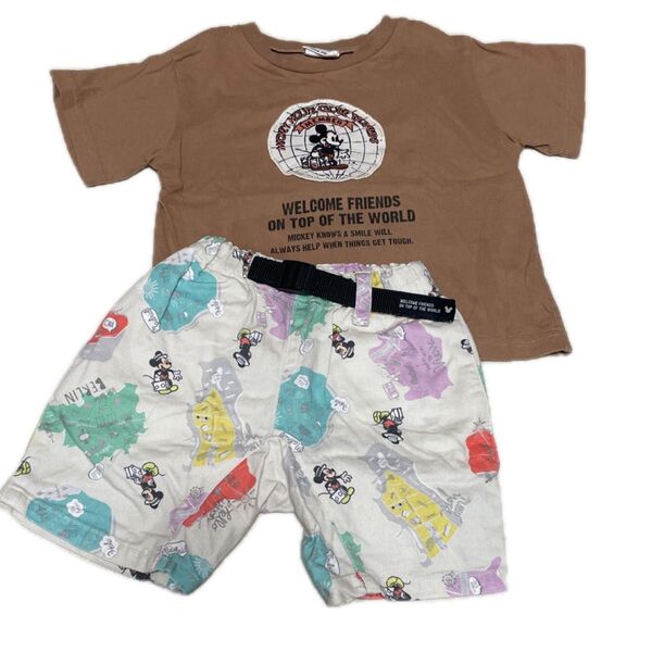 BREEZE ミッキーマウス Tシャツ&ハーフパンツ 2点セット 90㎝
