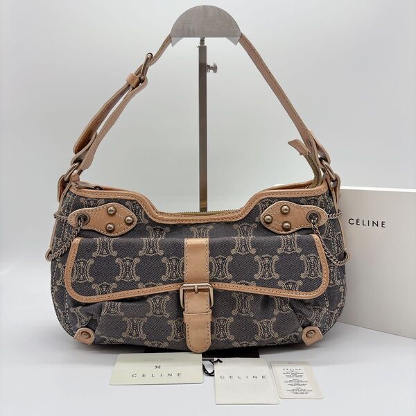 CELINE セリーヌ パリマカダム トリオンフ デニム ワンショルバッグ 肩掛け トートバッグ