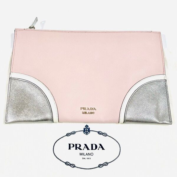 プラダ PRADA ポーチ クラッチバッグ サフィアーノ レザー レディース セカンドバッグ ピンク