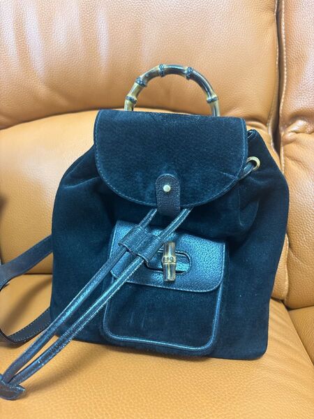 GUCCI グッチ バンブー スエード リュック レザー