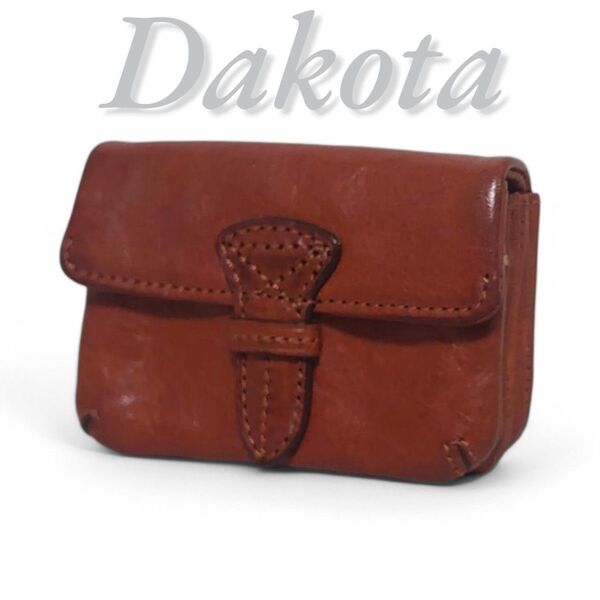 美品 Dakota ダコタ カードケース 名刺入れ レザー ワイン 本革 イタリアンレザー