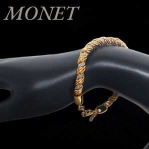 美品 MONET モネ ブレスレット スクリュー コンビ ゴールド シルバー ヴィンテージ