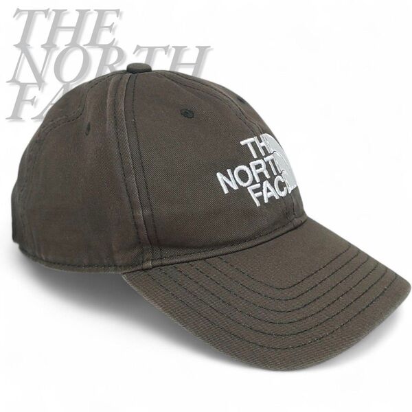 美品 The North Face ノースフェイス TNF Logo Cap ロゴ キャップ 帽子 ロゴ刺繍 カーキ ニュートープ