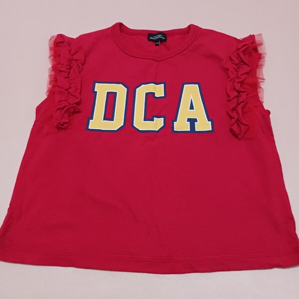 ユナイテッドアローズ ノースリーブTシャツ レッド ま120 125 キッズ 女の子 フリル 夏 綿100 コットン