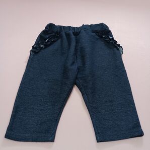 デニム風ハーフパンツ レース ポケット 120サイズ 保育園 女の子 遊び着 西松屋