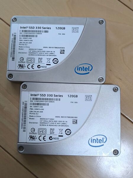 INTEL SSD 330 SERIES SSDSC2CT120A3 120GB SATA SSD 2個セット
