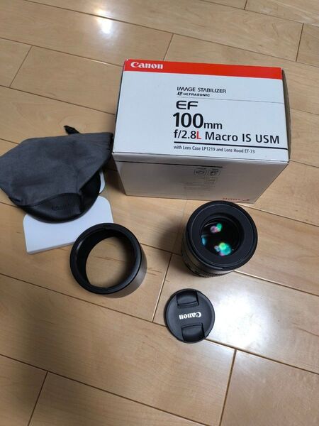 ほぼ新品 キャノン CANON EF 100mm F2.8 L MACRO IS USM 購入店保証付き