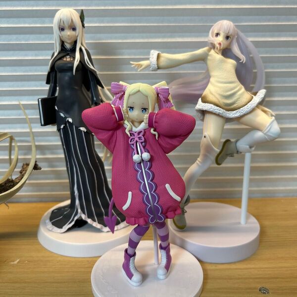 箱無しRe:ゼロから始める異世界生活 フィギュア 3体セット エミリア.エキドナ.ベアトリス