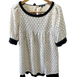 マーキュリーデュオ ワンピース フリーサイズ 黒ブラック ヒラヒラレース 七分袖 膝丈 未使用に近いので美品です。