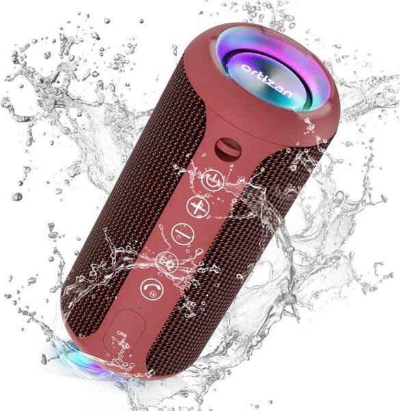 Bluetooth スピーカー 高音質 防塵防水 ワイヤレス ポータブルスピーカー 重低音 アウトドア キャンプ 軽量小型 レッド