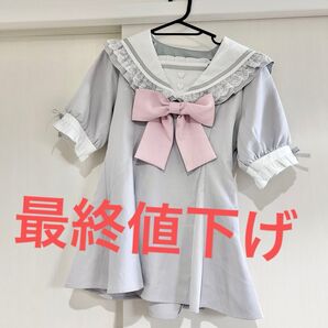 夢展望 ディアマイラブ セーラーレースリボンセットアップ グレー 参戦服
