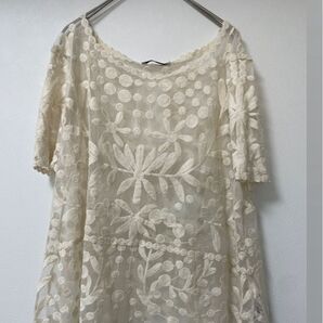 【訳あり品】ZARA 総レース トップス C001