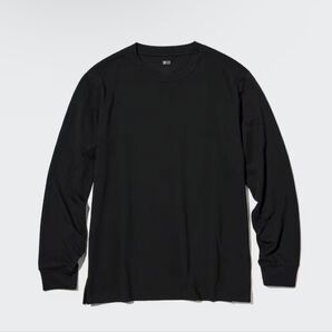 ユニクロ エアリズムコットンUVカットクルーネックT(長袖) ブラック