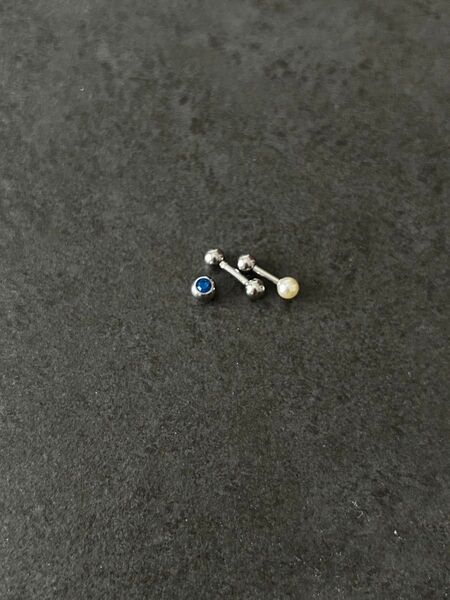 2個セット ボディピアス ストレートバーベル 16G サージカルステンレス キャッチ付き