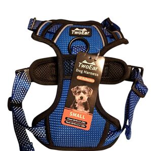 TwoEar 犬用ハーネス 反射素材 Sサイズ 青