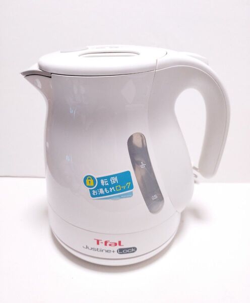 美品 T-fal ティファール◆電気ケトル ジャスティンプラスロック 1.0L ホワイト KO4421JP