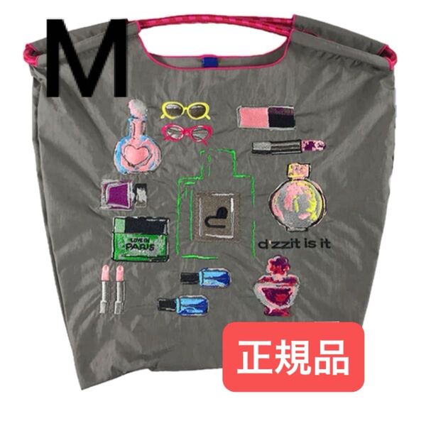 【定価6,050円】正規品 d'zzitコスメ柄 BALL & CHAIN コラボレーションエコバッグ Mサイズグレー未開封