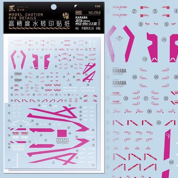 MG 1/100 Z ガンダム3号機 Ver.Ka用水転写式デカール 他社製 ガンダム ガンプラ プラモデル ゼータ ZETA