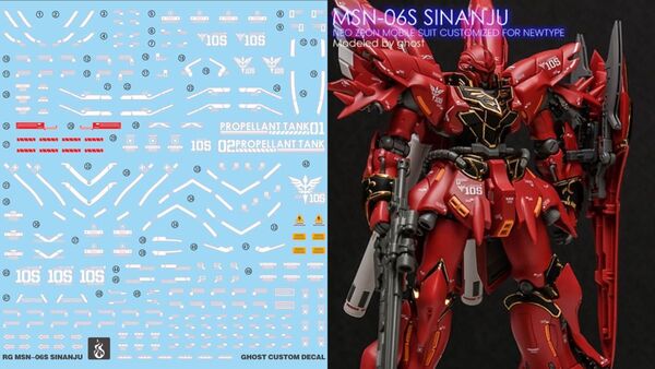 RG 1/144 シナンジュ用水転写式デカール 他社製 ガンダム ガンプラ プラモデル
