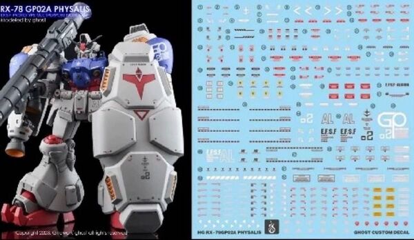 HG 1/144 RX-78 GP02A ガンダム 試作2号機用水転写式デカール 他社製 ガンダム ガンプラ プラモデル