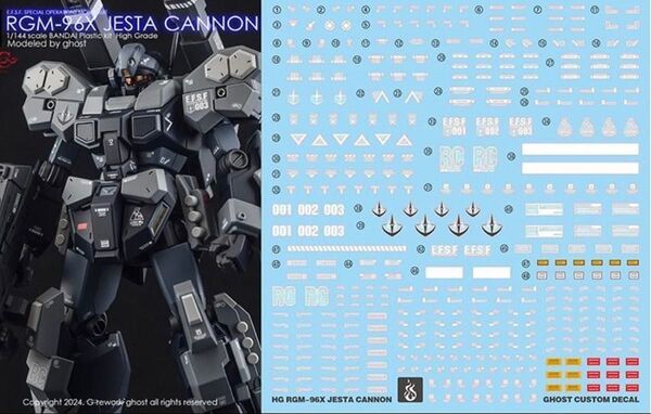 HG 1/144 ジェスタ・キャノン用水転写式デカール 他社製 ガンダム ガンプラ プラモデル