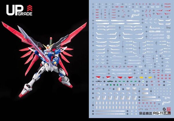 RG 1/144 デスティニーガンダム 用蛍光水転写式デカール 他社製 ガンダム ガンプラ プラモデル