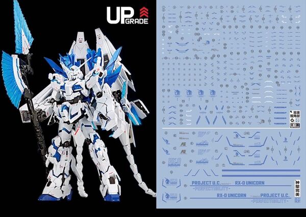 RG 1/144 ユニコーンガンダム ペルフェクティビリティ用水転写式デカール 青 他社製 ガンダム ガンプラ プラモデル