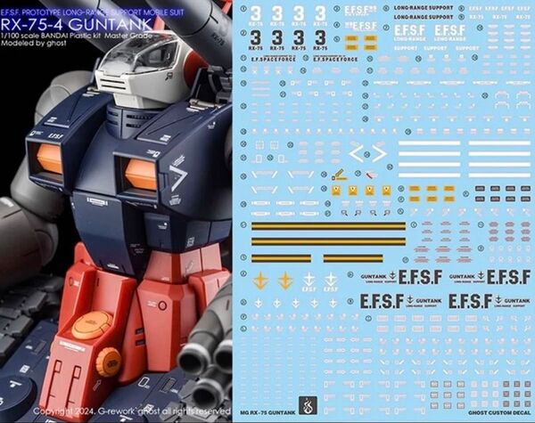 MG 1/100 ガンタンク用水転写式デカール 他社製 ガンダム ガンプラ プラモデル
