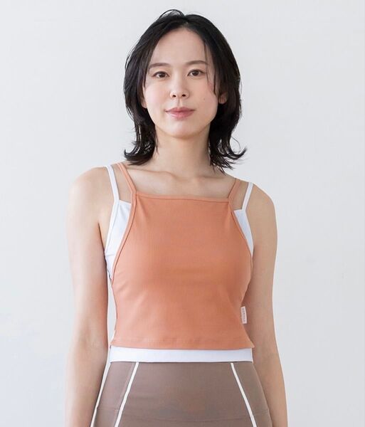 新品 SUKALA sukala スカーラ リブコンビショートタンクトップ スモークオレンジ