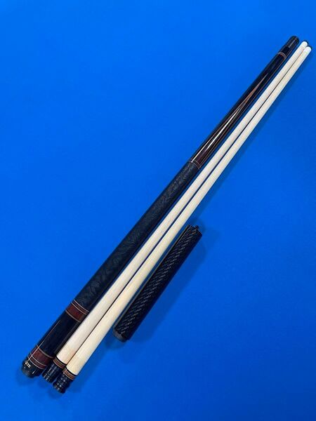 ※相談受付中※希少オーダー品※アダム アスリート三重ハギ シャフト2本 社外エクステンション 中古ビリヤードキュー