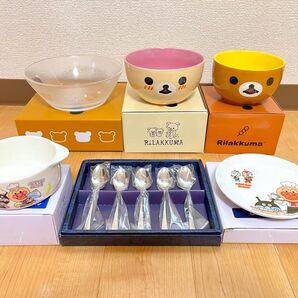 食器 リラックマ カトラリーセット プレート アンパンマン ガラスボウル 茶碗 ばいきんまん メロンパンナちゃん スプーン