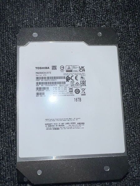 HDD ハードディスク 16TB TOSHIBA MN08ACA16TE