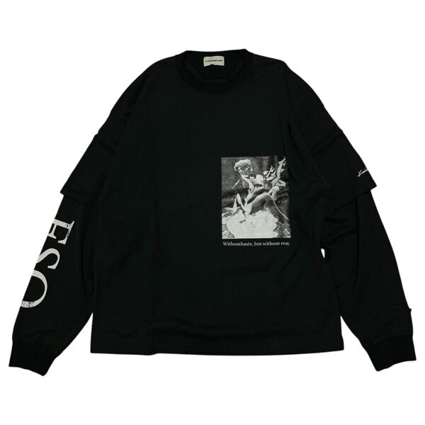 参考定価29,700円 FORSOMEONE×河村康輔 フォーサムワン K2 LAYERED LS TEE ブラック 46 M相当