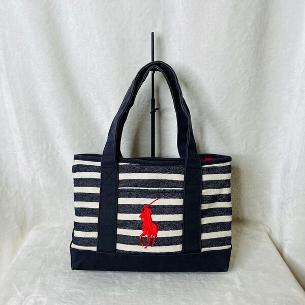 ポロラルフローレン トートバッグ ボーダー ハンドバッグ polo RalphLauren