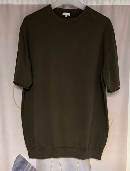 Phlannel フランネル コットンシルク ニットTシャツ モスグリーン